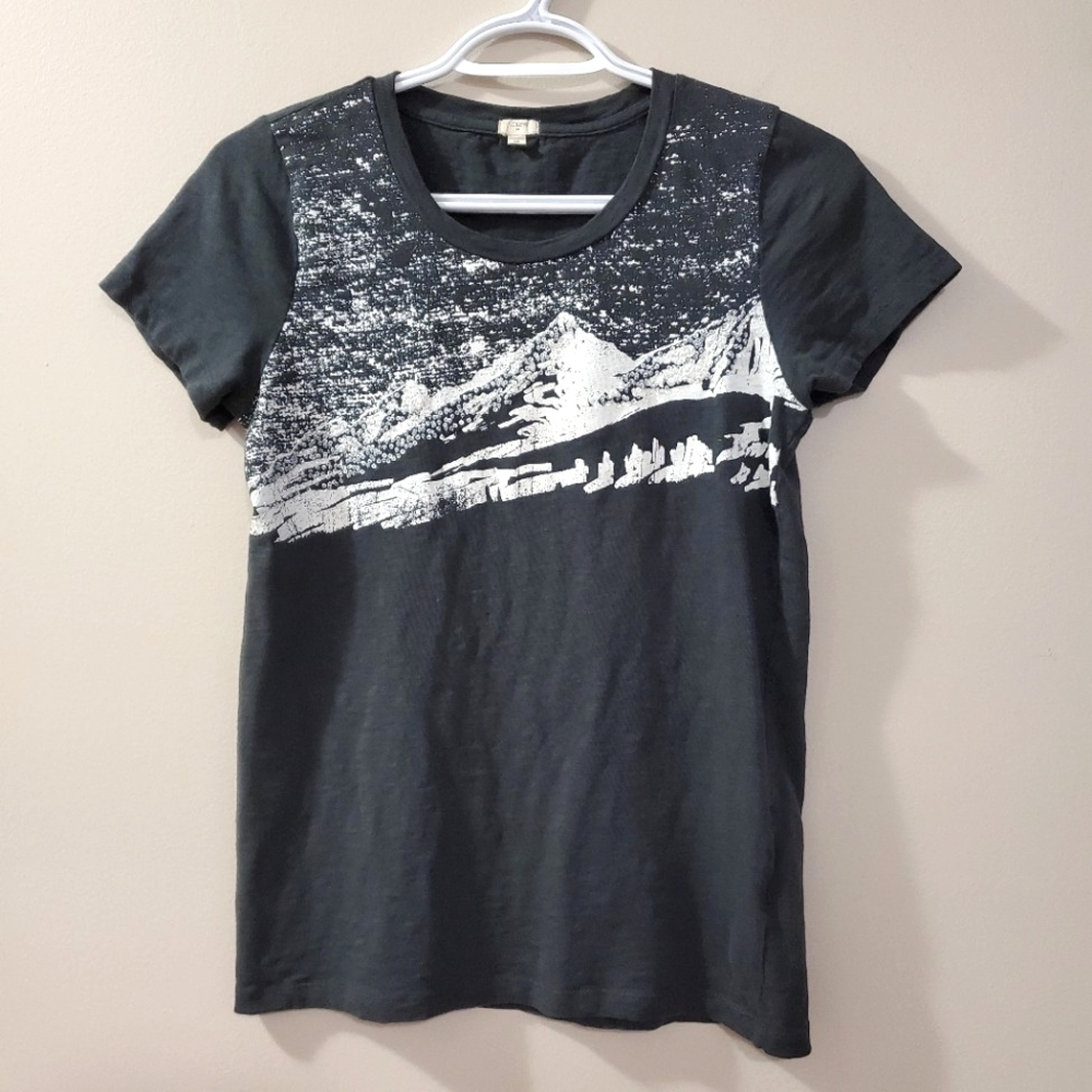 J Crew - Embellished Mountain Scene Tee - Read for Sizing